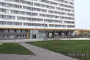 Gabi carlos, that blonde hottie, is giving it good to three big dicks while the cuckold just watches