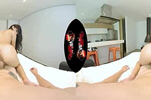 Young Latin American girl with a small pussy has her experienced pussy grabbed in VR