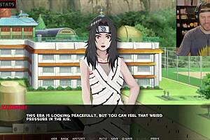 Something strange is happening in this naruto game sarada training the last war with big tits, ass, boobs.