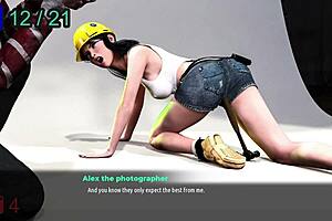 3D animation of busty Monica in steamy photoshoot
