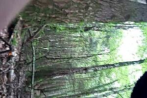 A risky masturbation session in the forest.