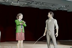 Animated spanking series scene with bdsm whipping humiliation