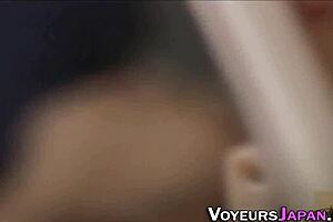 Hidden cam catches Asian teen rubbing herself suggestively in high definition.