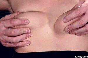 Brunette Hanged with Head in Box Bondage Rough Fucking Gagging Kinky Choking