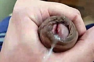 Young twink jerks big dick solo