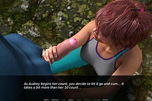 Audrey watches couple have sex and jerks John off