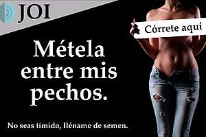 She Gives JERK OFF INSTRUCTIONS With Her BIG TITS In Spanish