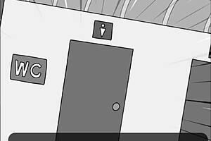 Bold MILF Janitor Instructs Shy Boy In Intense Public Washroom Sex Session