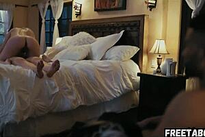 Lesbian couple lena paul explores hairy pussy and big tits