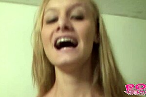 cute blonde leah does pov blowjob with teasin