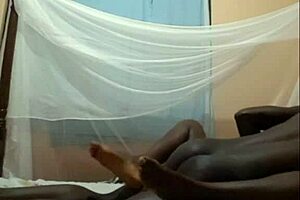 pussy gets drilled in anal sex, the ebony big ass amateur loving every thrust from the black cock.