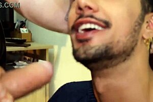 Gay twink fucks brother bareback in girlfriend's room.