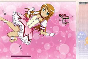 Kousaka Kirino Strips Clothes While Playing Arkanoid Game in Hentai