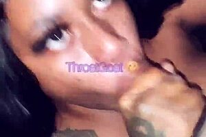 Watch tattooed slut bareback her wet twat for big black cock for some quickly earned money for a cumshot