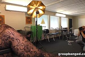 ashley goes from pornstar to cumstar in bukkake orgy sucking and getting covered in cum 😍