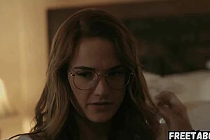 Lesbian couple lena paul explores hairy pussy and big tits