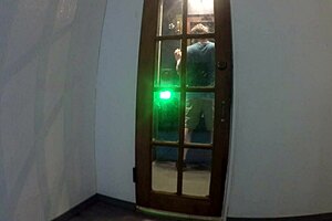 Gigi Breeze intensely sucks through the glory hole.