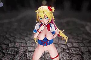 hololive aksi haato performs stunning ghostdance in mmd