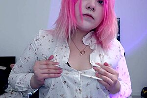 Beautiful Asian teen explores ice nipple play in solo fetish