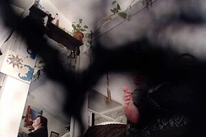 Giantess dawn traps neighbor under her panties.