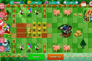 redhead milf flashes big tits in booty farm game