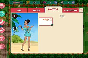 redhead milf flashes big tits in booty farm game