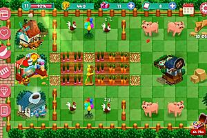 redhead milf flashes big tits in booty farm game