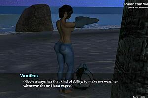 hey, that stepmom milf with big tits gets creampied by young cock on beach