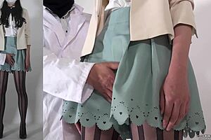 hey, this asian leggings fetish with balloon and stockings is wild