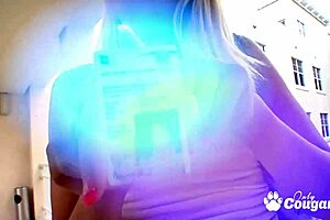 young woman katie summers in a reality scene with friends