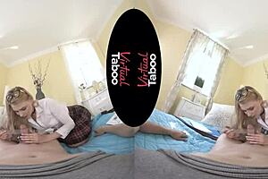 Virtual taboo, let's do homework with blonde big tits and handjob