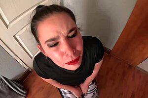 Throat fucking her while slapping her face hard.
