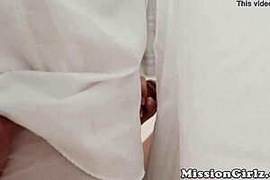 Watch This Mormon Babe Ride An Older Stud's Cock!