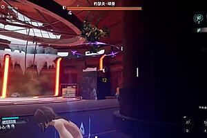 Haru plays naked in Dust White Forbidden Zone snow realm level.