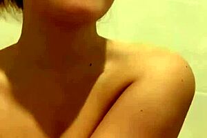 Ritafox washes her gorgeous tits and pussy up close