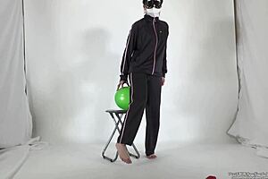 Asian fetish video with balloons and play food