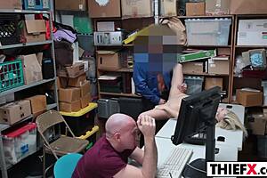 Hot teen 18+ thief caught in office! What now?
