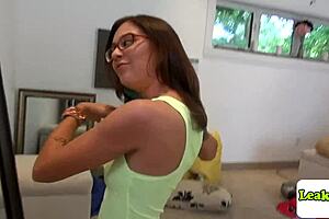 Little Kacie Castle frigs with a massive cock to pleasure herself in this piece of amateur pornography