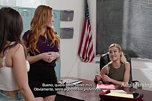 I'm the hot student getting licked by lesbian professors in the classroom, their tongues exploring my pussy