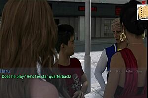 Blonde wife and mother-in-law play game at home