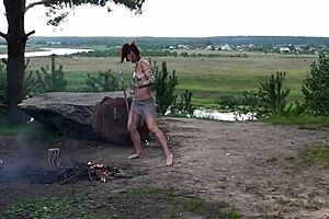 Hell yeah, mature amateurs getting wild outdoors!