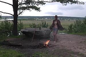 Hell yeah, mature amateurs getting wild outdoors!