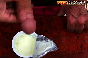 testy yogurt surprise cum eating from naughty guy to rasta girl