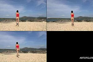 Monika in shiny pantyhose from artofgloss net