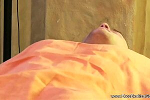 Muscular bodybuilder hunk receives a deep anal massage during intense gay assfucking