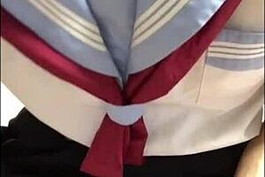 Crossdresser In School Uniform Screams For Anal!