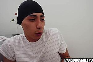 Milf Catches Young Guy with Her Dirty Panties, Then Licks and Fucks Him Doggystyle