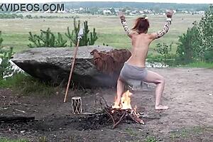 Hell yeah, mature amateurs getting wild outdoors!