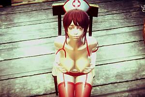 Japanese Nurse Ayumi Collects Sample From Patient In Hospital