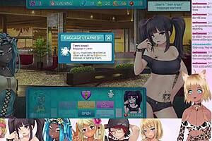 vtuber lewdneko is playing huniepop 2 double date part 3, looks fun